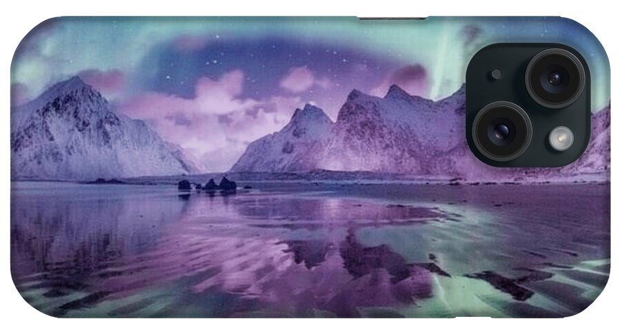Aurora iPhone Case featuring the photograph Borealis Over Norway by World Art Collective