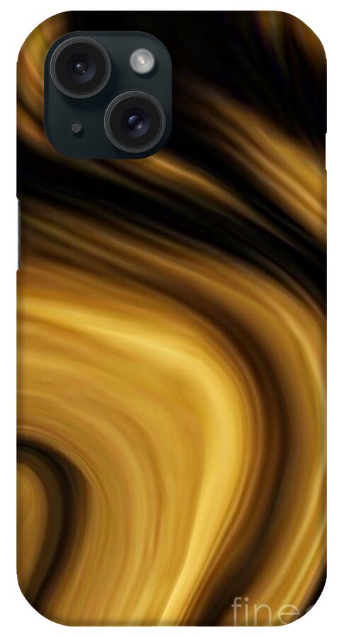Golden Swirls iPhone Case featuring the digital art Bossier by Glenn Hernandez
