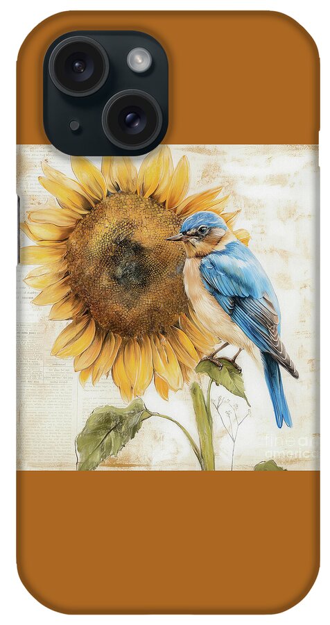 Bird iPhone Case featuring the painting Botanical Bluebird by Tina LeCour