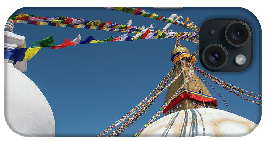 Boudha Stupa iPhone 15 Case featuring the photograph Boudhanath Stupa, Kathmandu Nepal by Michalakis Ppalis