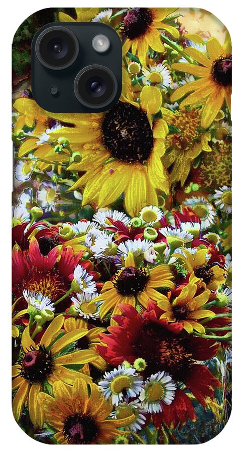 Wildflowers iPhone Case featuring the mixed media Bouquets of Oklahoma Wildflowers by Shelli Fitzpatrick