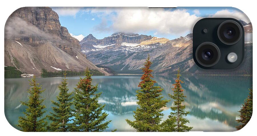 Canadian Rockies iPhone Case featuring the photograph Bow Lake by Jonathan Nguyen