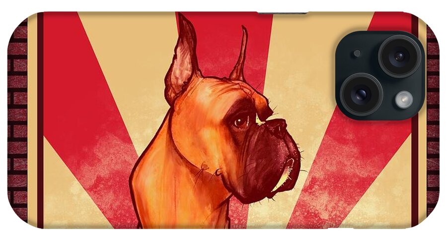 Boxer iPhone Case featuring the drawing Boxer REVOLUTION by John LaFree