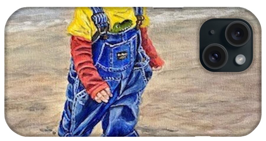 Beach iPhone Case featuring the painting Boy on the Beach by Bonnie Peacher