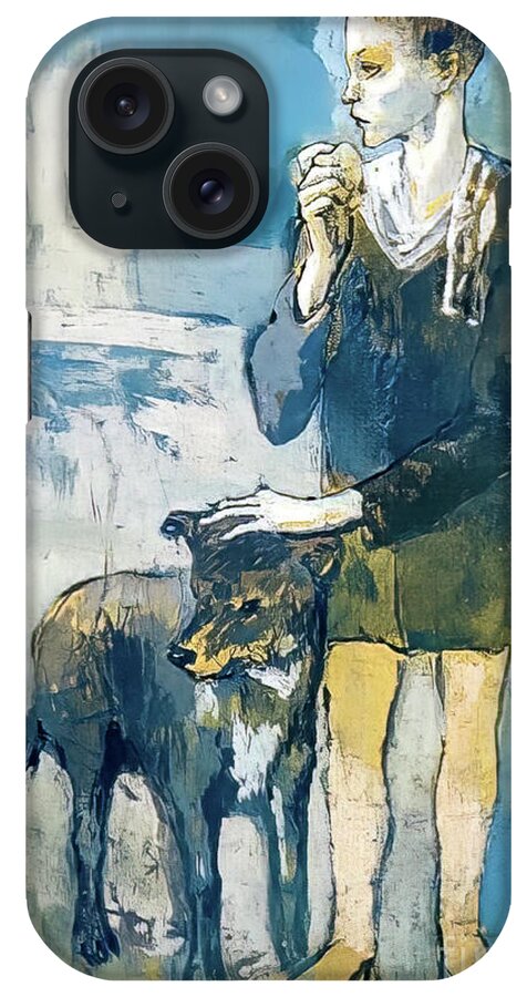 Boy With Dog iPhone Case featuring the painting Boy With a Dog by Pablo Picasso 1905 by Pablo Picasso