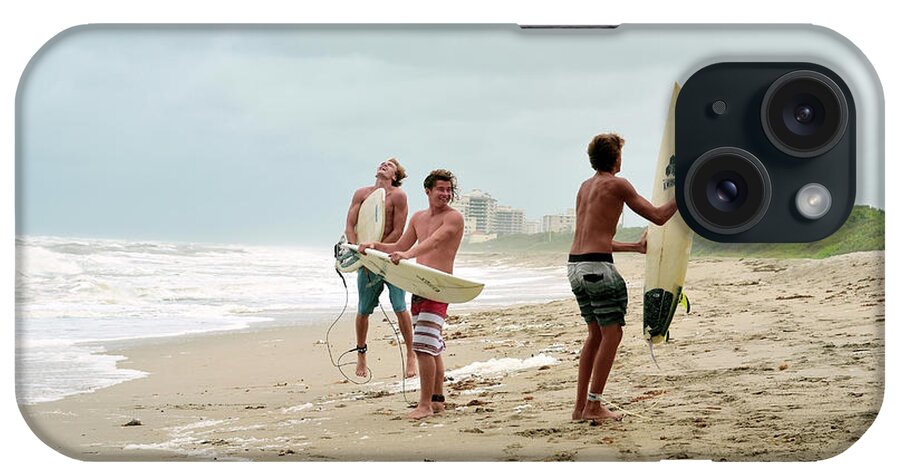 Surfer iPhone Case featuring the photograph Boys of Summer Surfers by Laura Fasulo