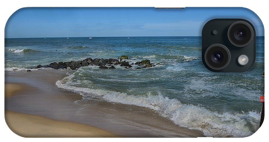 Bradley Beach iPhone Case featuring the photograph Bradley Beach Surf and Jetty by Alan Goldberg