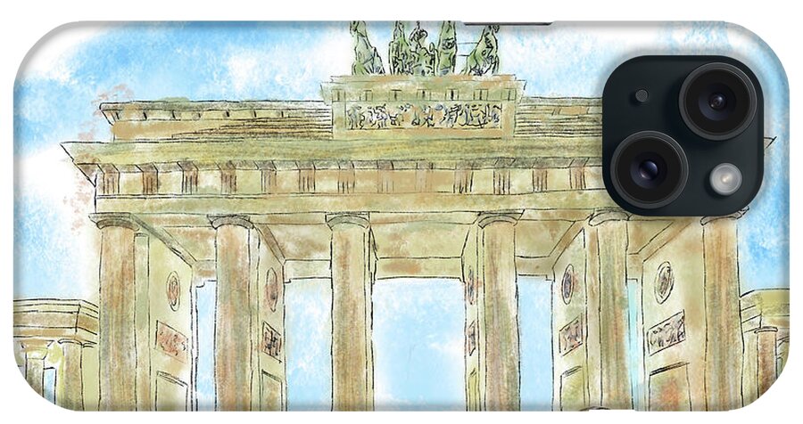 Germany iPhone Case featuring the painting Brandenburg Gate, Berlin, Germany by Horst Rosenberger