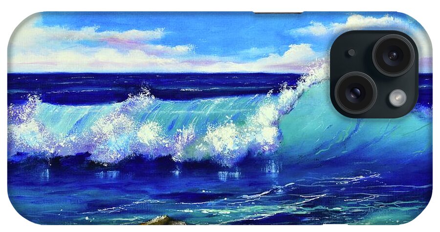 Ocean iPhone Case featuring the painting Breaking Wave by Mary Scott