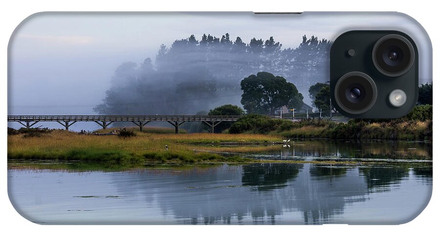 Landscape iPhone Case featuring the photograph Bridge in mist by Johannes Brienesse