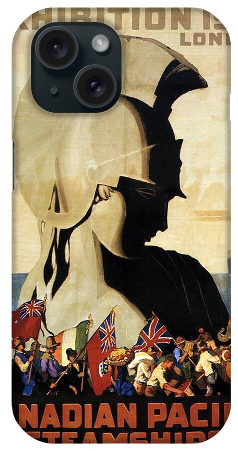 British Empire iPhone Case featuring the mixed media British Empire Exhibition 1924 London - Canadian Pacific - Retro travel Poster - Vintage Poster by Studio Grafiikka