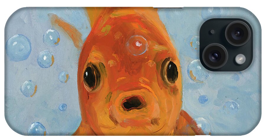 Fish iPhone Case featuring the painting Bubbles by Billie Colson