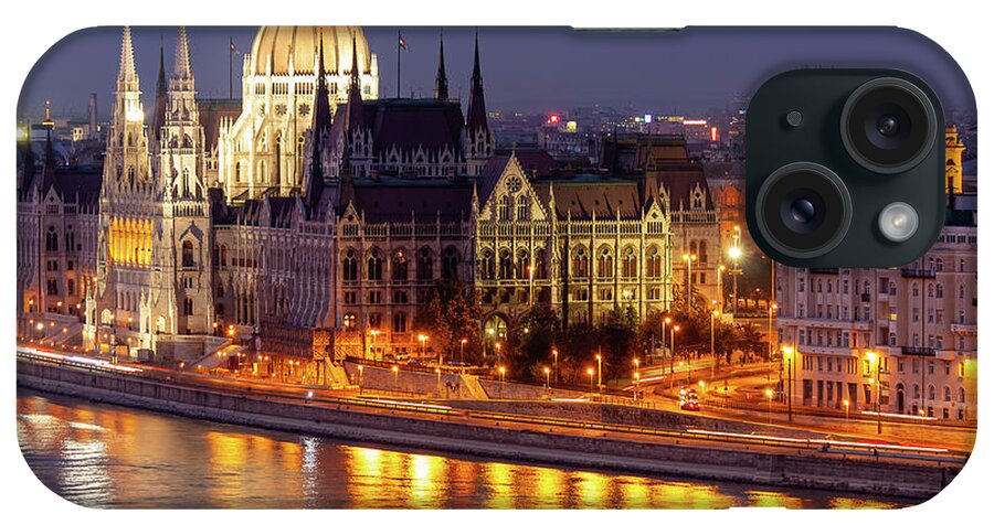 Budapest iPhone Case featuring the photograph Budapest Parliament buildings by Shirley Mitchell