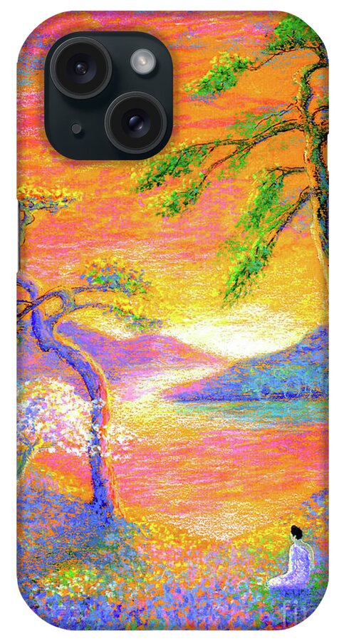 Meditation iPhone Case featuring the painting Buddha Meditation, All Things Bright and Beautiful by Jane Small