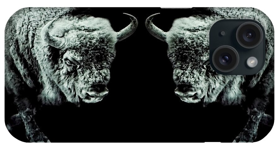 Buffalo Mask iPhone Case featuring the digital art Buffalo Mask by Weston Westmoreland