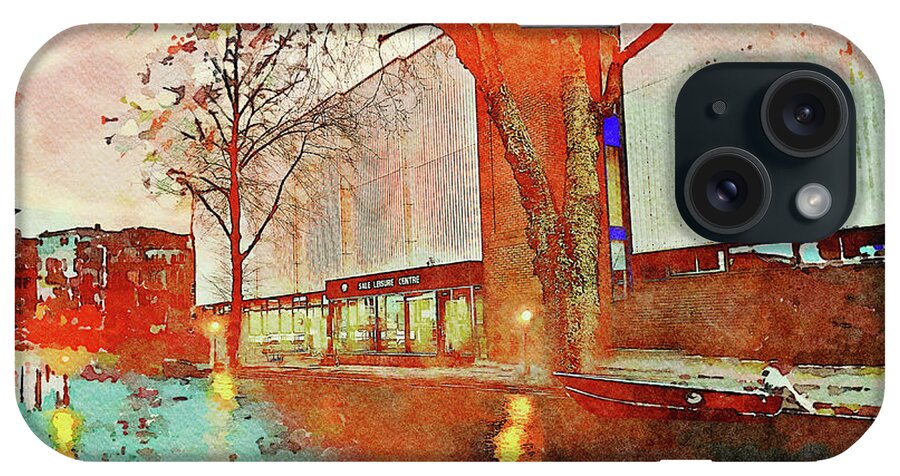 Buildings iPhone Case featuring the mixed media Buildings in the Morning on The Canal by Shelli Fitzpatrick
