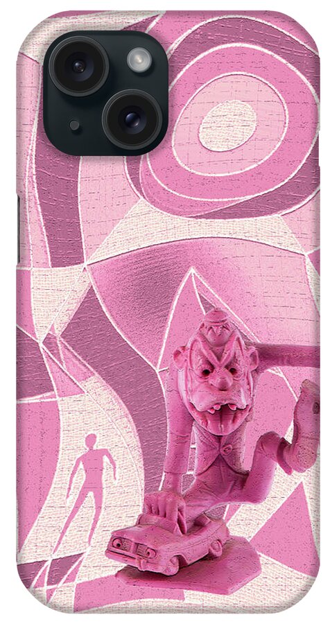 Nutty Mads iPhone Case featuring the digital art Nutty Mads / Donald the Demon by David Squibb