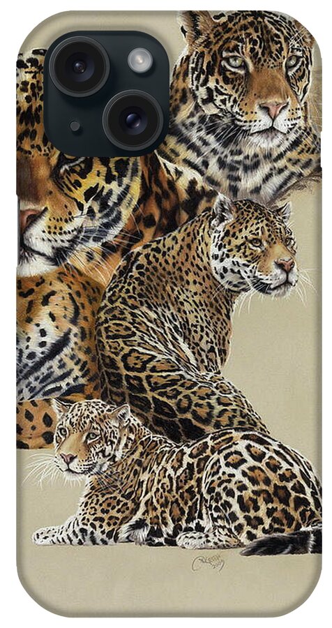 Jaguar iPhone Case featuring the drawing Burn by Barbara Keith