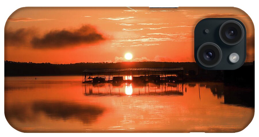 Lake iPhone Case featuring the photograph Burning Clouds Sunrise by Ed Williams