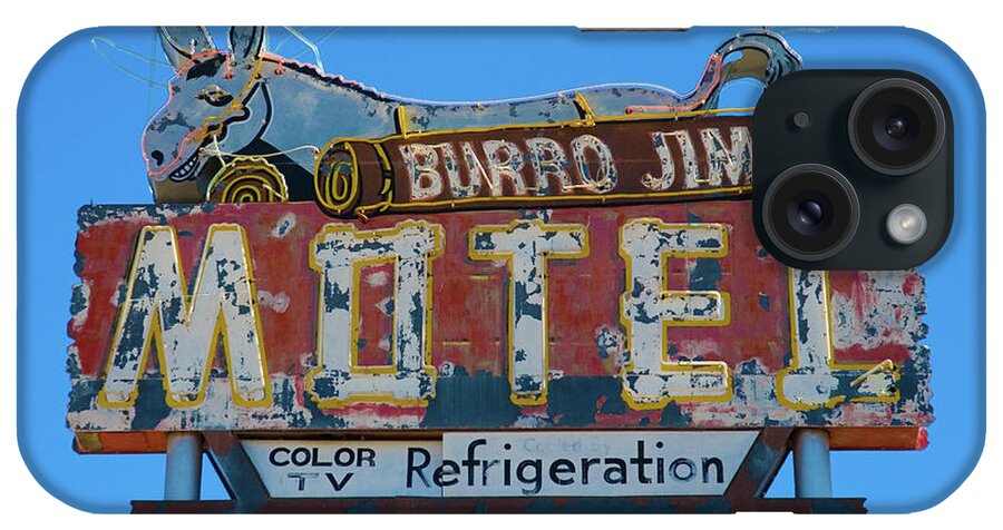 Retro iPhone Case featuring the photograph Burro Jim Motel by Matthew Bamberg