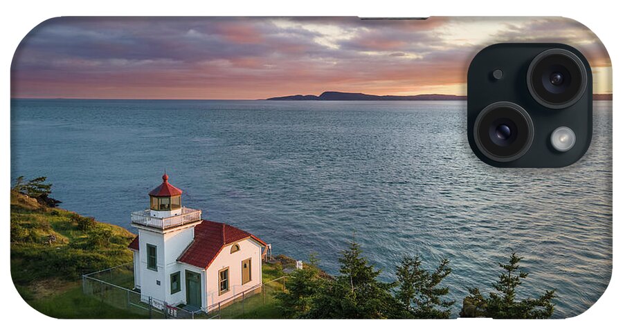 Lighthouse iPhone Case featuring the photograph Burrows Island Sunset by Michael Rauwolf