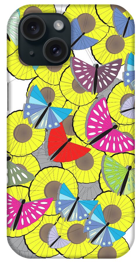 Flowers iPhone Case featuring the digital art Butterflies Everywhere by Ted Clifton