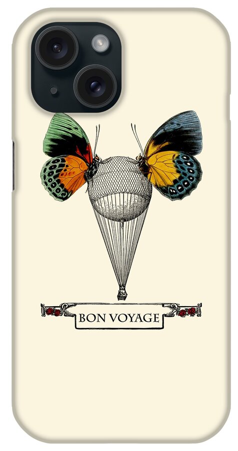 Butterfly iPhone Case featuring the digital art Butterfly Balloon by Madame Memento