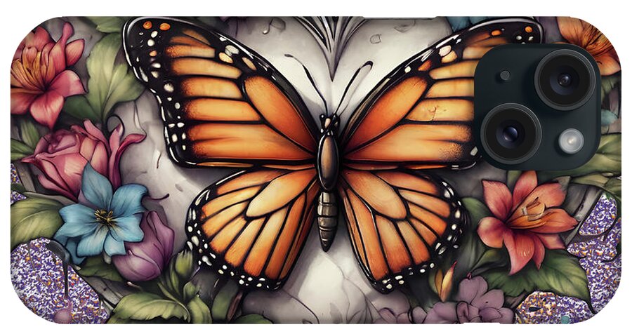 Butterflys iPhone Case featuring the digital art Butterfly Design by DSE Graphics
