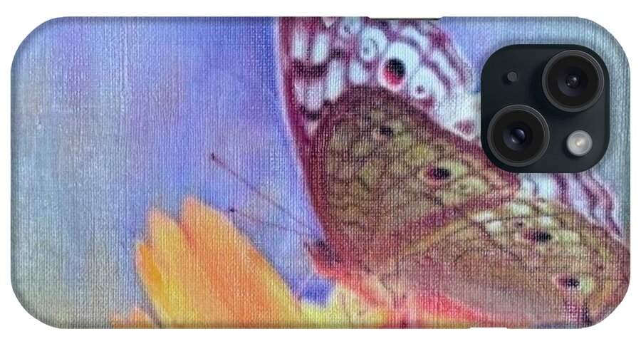 Butterfly iPhone Case featuring the painting Butterfly Kisses by Cara Frafjord