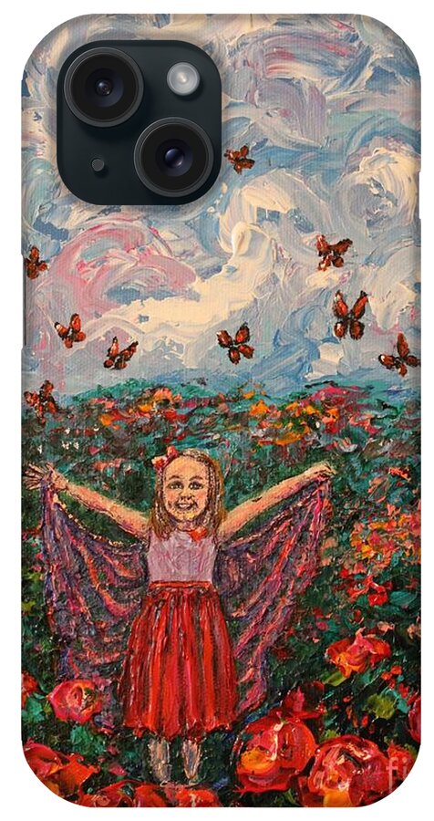 Butterfly iPhone Case featuring the painting Butterfly Lili by Linda Donlin