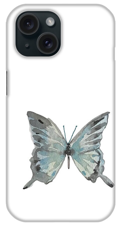 Butterfly Facemask iPhone Case featuring the painting Butterfly mask by Luisa Millicent