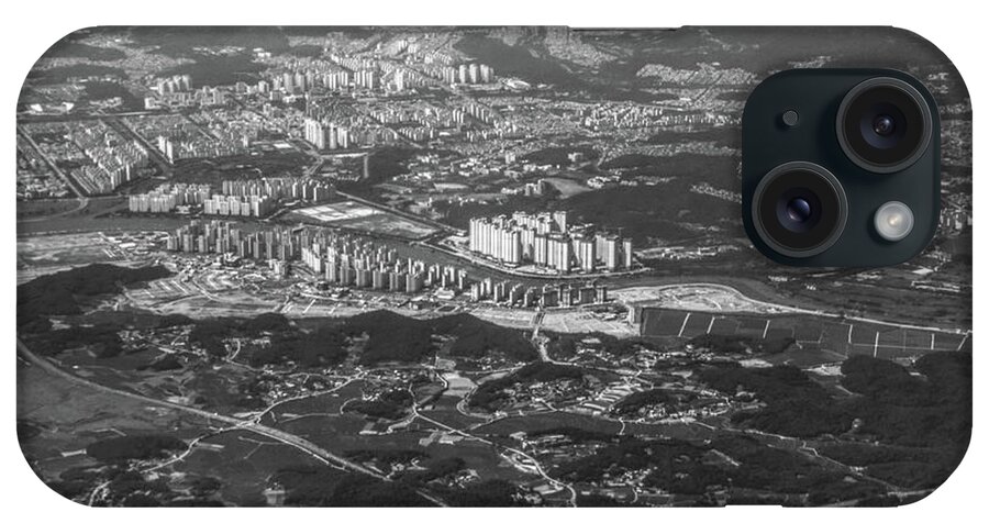 Seoul iPhone Case featuring the photograph BW - Flying into Seoul by Eric Hafner