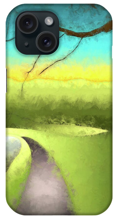 Landscape iPhone Case featuring the digital art By and Down the River by Jason Fink