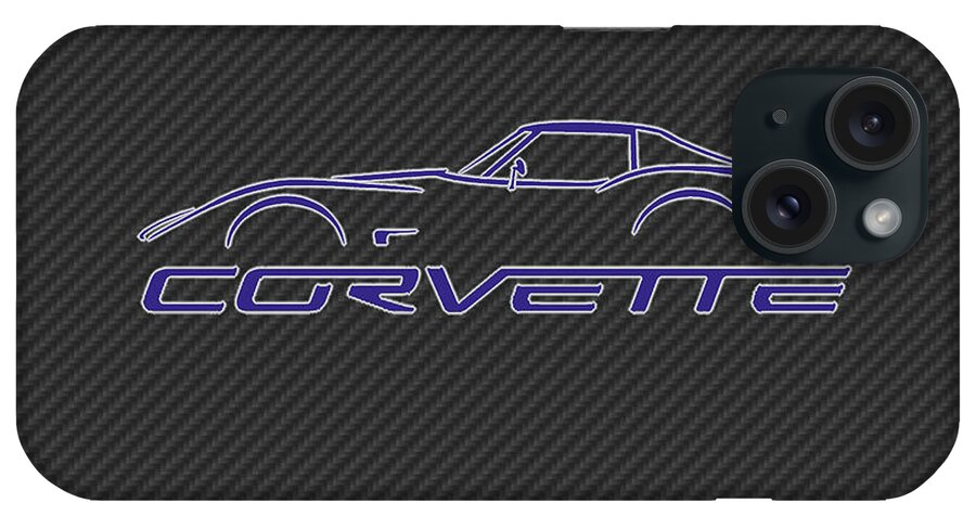 Corvette iPhone Case featuring the drawing C3 Corvette by Darrell Foster