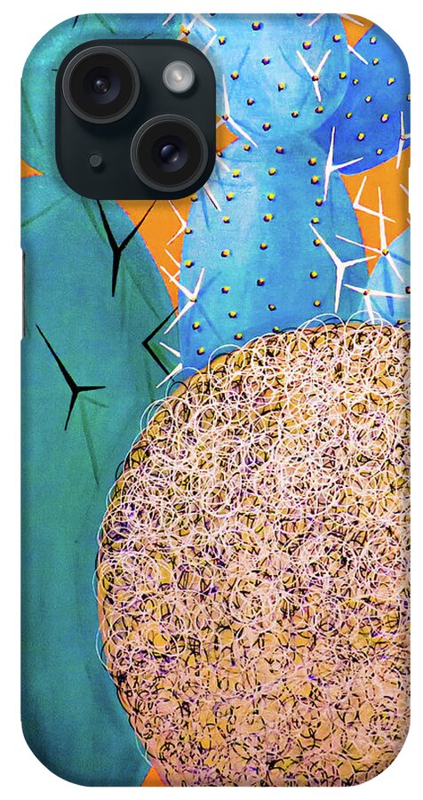 Cactus iPhone Case featuring the painting Cactus Tumble by Ted Clifton