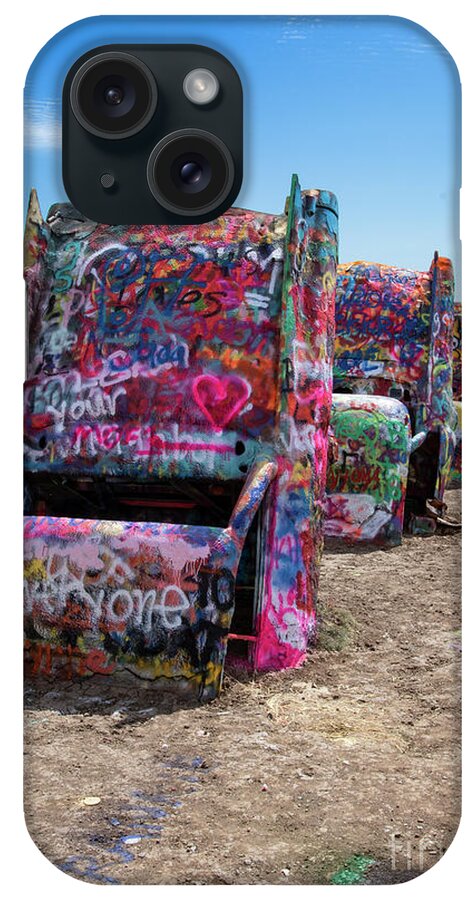 Cadillac Ranch iPhone Case featuring the photograph Cadillac Ranch by Mitch Shindelbower