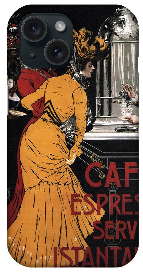 Cafe iPhone Case featuring the mixed media Caffe Espresso Servizio Istantaneo - Vintage Advertising Poster by Studio Grafiikka