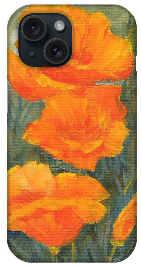 Poppies iPhone Case featuring the painting California Poppies by Peggy Wilson