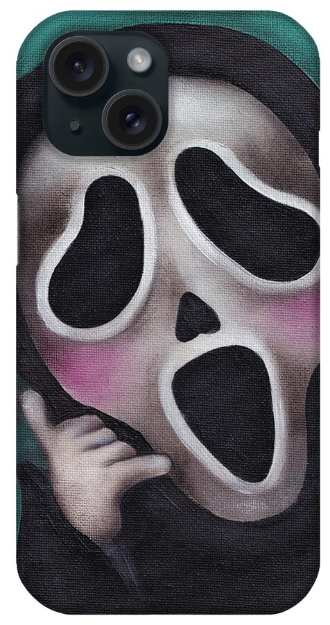 Ghost Face iPhone Case featuring the painting Call me by Abril Andrade