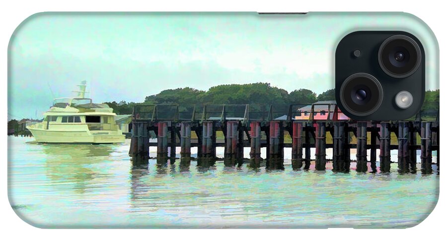 Boat iPhone Case featuring the photograph Calm Day at the Docks by Roberta Byram