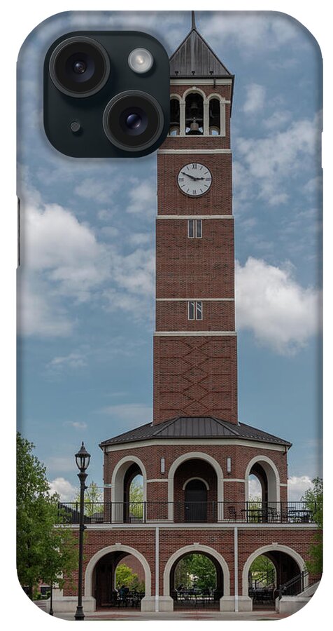C iPhone Case featuring the photograph Campus Clock Tower, Lee University by Marcy Wielfaert