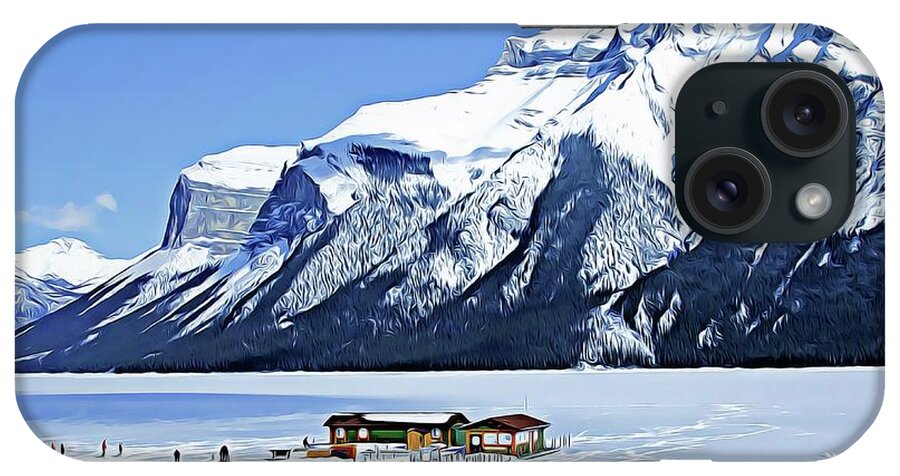 Winter. Canadian Rockies. iPhone Case featuring the digital art Canadian Rockies by Marie Conboy