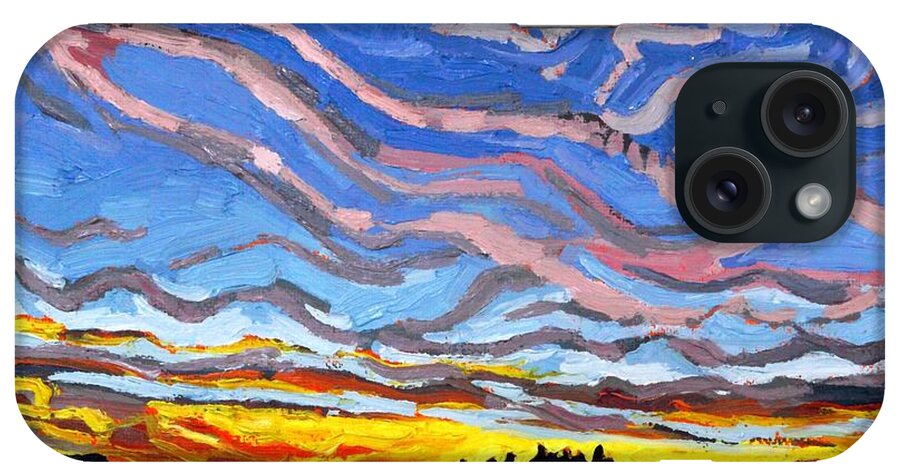 2217 iPhone Case featuring the painting Canine Cove Cirrus Sunset by Phil Chadwick
