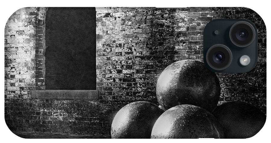 Cannon Balls iPhone Case featuring the photograph Cannon Balls at Fort Macon State Park Atlantic Beach North Carolina by Bob Decker