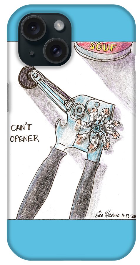 Can iPhone Case featuring the drawing Can't Opener by Eric Haines