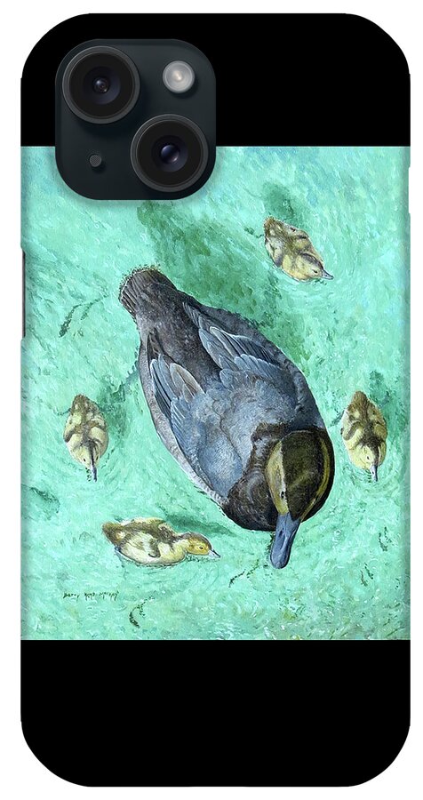 Canvasback iPhone Case featuring the painting Canvasback with Young by Barry Kent MacKay