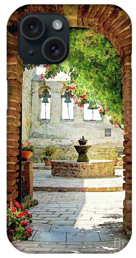 Mission iPhone Case featuring the digital art Capistrano Gate by Sharon Foster