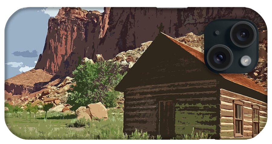 Capitol iPhone Case featuring the photograph Capitol Reef Fruita Schoolhouse Cutout Series by JustJeffAz Photography