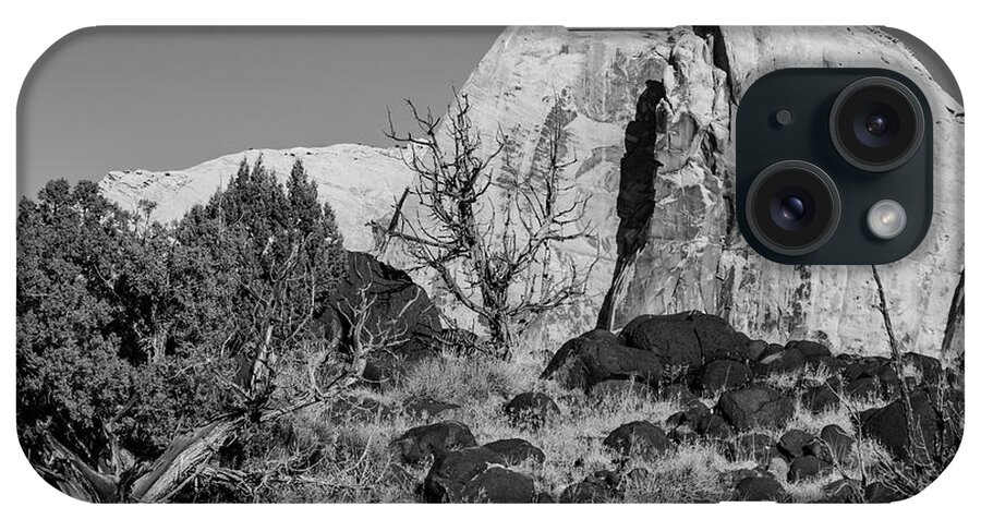 Rock iPhone Case featuring the photograph Capitol Reef Black and white by Nathan Wasylewski