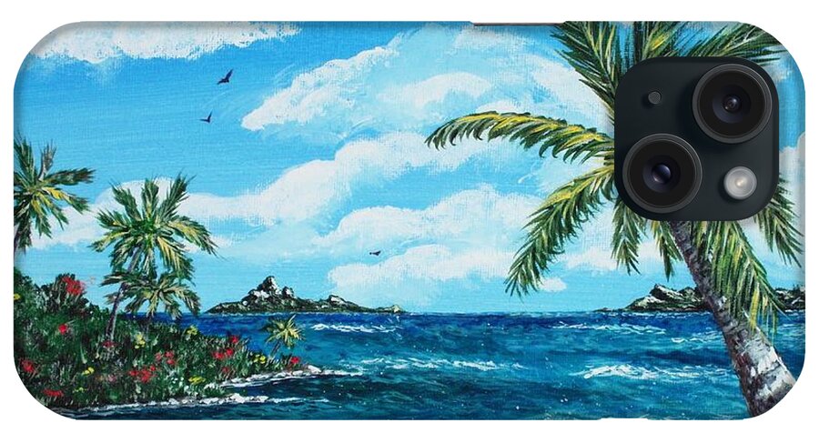 Malakhova iPhone Case featuring the painting Caribbean Shore by Anastasiya Malakhova